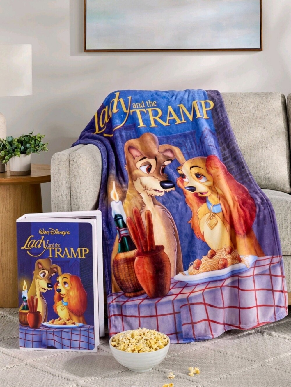 Disney Classic Lady and the Tramp VHS Boxed Silk Touch Throw, 50" x 70"